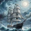 Ship In The Moonlight Diamond Painting