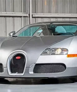 Silver Bugatti Veyron Art Diamond Painting