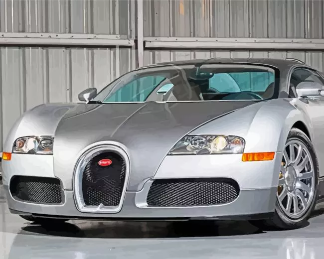 silver bugatti veyron art Diamond Paintings Silver Bugatti Veyron Art Diamond Painting