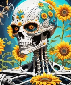 Skeleton Sunflower Diamond Painting