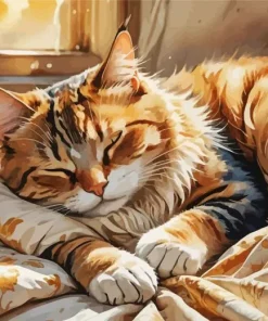 Sleeping Cat Art Diamond Painting