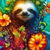 Sloth Flowers Art Diamond Painting