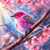 Small Pink Bird Art Diamond Painting