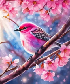 Small Pink Bird Art Diamond Painting