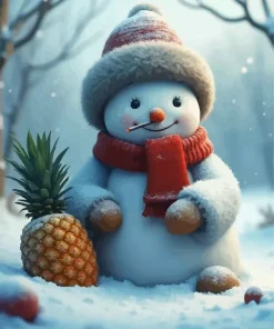 Snow Man Smoking Diamond Painting