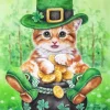 St Patricks Day Cat Diamond Painting
