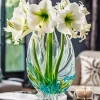 White Glass Amaryllis Vase Art Diamond Painting