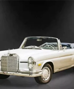 White Mercedes Convertible Diamond Painting